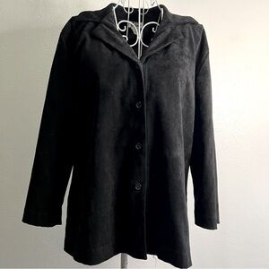 MSB Sport black plush button-down blouse, Size: Large. EUC.